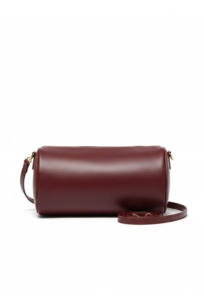 LAUGH BAG Bordo Silindir Baget İçi Cepli Kol ve Omuz Çantası