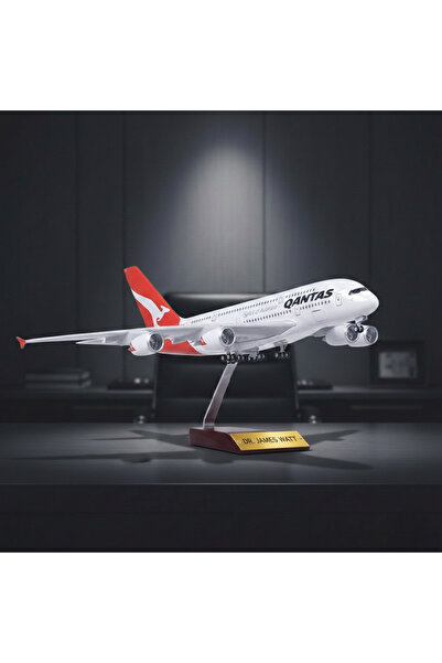 AYDINARTSHOP Qantas Airbus A380 Uçak Maketi – 1:162 Ölçek 45 cm