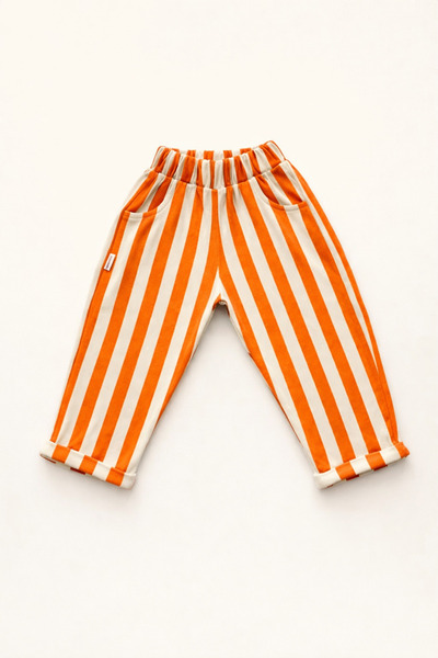 Pinklime Jr. Çocuk Çizgili Yumuşak Pantolon Alt-Striped Pantolon