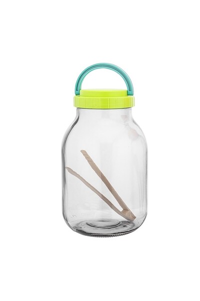 ALTOM DESIGN Βάζο για τουρσί, γυάλινο, 3 λίτρα, ξύλινη λαβίδα