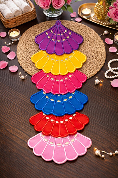 miras home 6 Adet Yelpaze Model Kahve Sunum Mendili, Servis Peçetesi, Kokteyl...