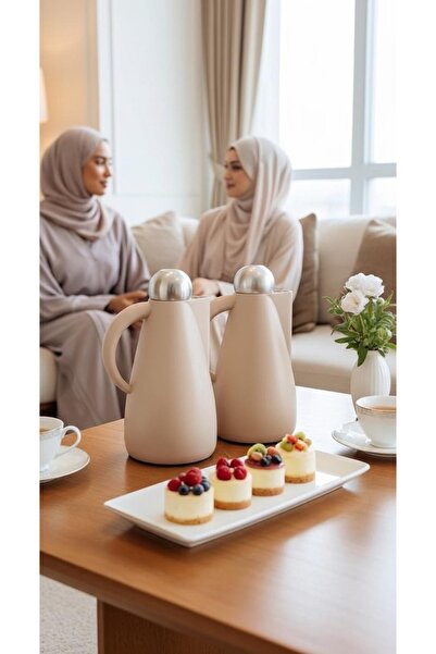 Generic طقم ترامس شاي وقهوة بتصميم جديد 1+1 لتر