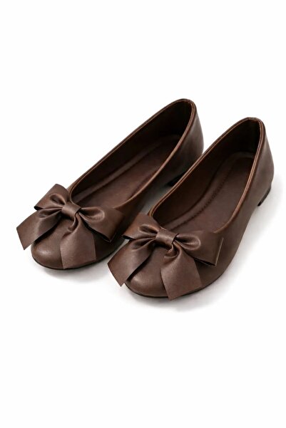 StWenn Elegant Women's Daily Ribbon Detailed Round Toe Stylish Ballerinas