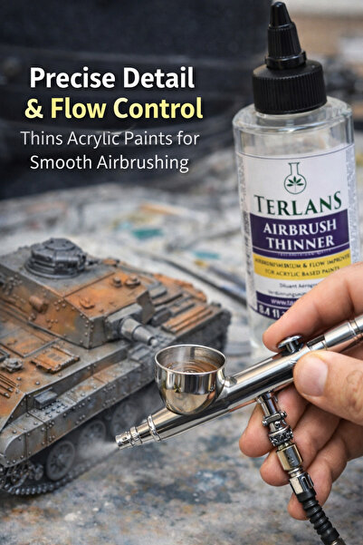 Terlans Airbrush 250 ml (Akrilik Boya) Airbrush Thinner Flow Improver Akışkan...