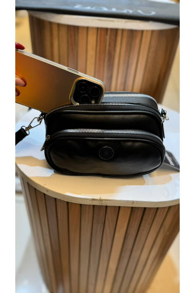 Sanmorris Kadın Çok Gözlü Fermuarlı Yumuşak Deri Küçük Boy Çapraz Çanta(20x14)