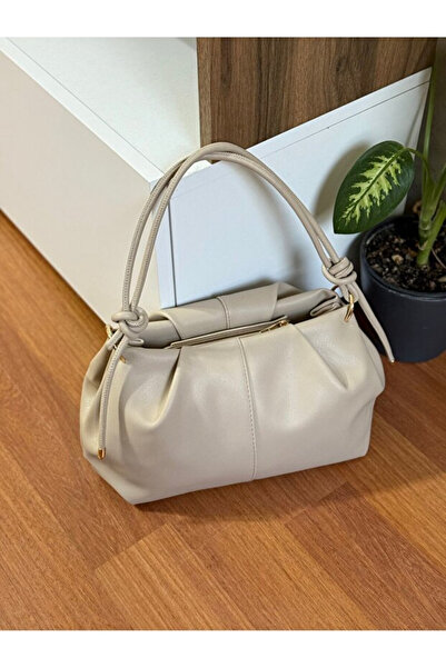 LOVELYSTORE Kadın Düğüm Detaylı Orta Boy Suni Deri Fermuarlı Omuz Çantası(En3...