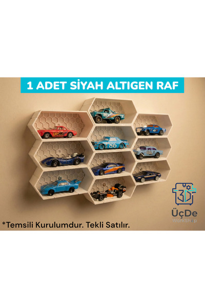 HOT WHEELS HotWheels Uyumlu Araba Rafı - Duvar Standı Siyah Renk (1 ADET Altı...