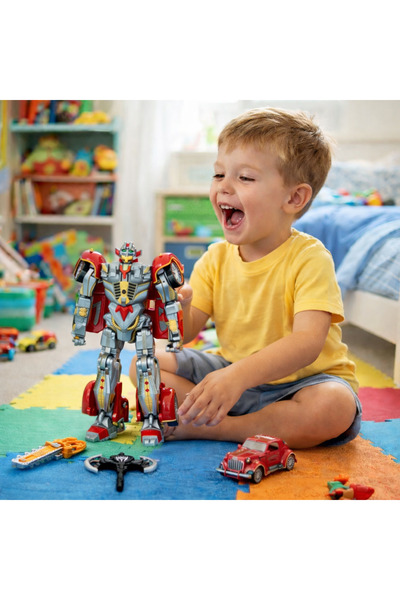 Vardem Transformers Oyuncak Arabaya Dönüşen Sesli ve Işıklı Robot 19cm Dönüşü...