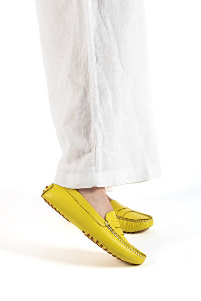 VİVENS MODA Orthopedic genuine leather shoes |   Yellow