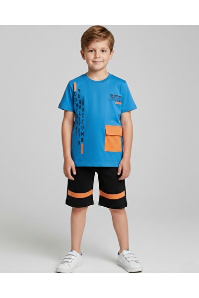 voyyo kids baby BĂIAT 2-14 ANI VARĂ TRICOU ȘI PANTALONI SCURTURI SET DE SUS