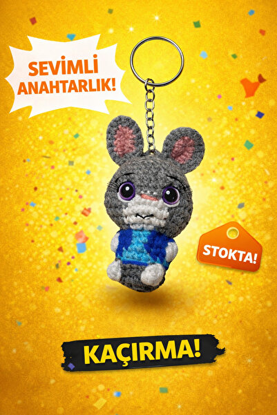 Morey Amigurumi Knitted Keychain - Handmade Bag Accessory and Gift Figure Judy