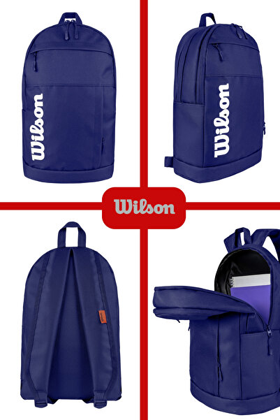Wilson Lisanslı Unisex Su Geçirmez Spor Günlük Orta Okul Lise Sırt Okul Çantası