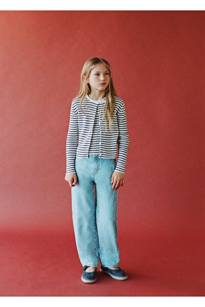 MANGO Kids Çizgili triko hırka