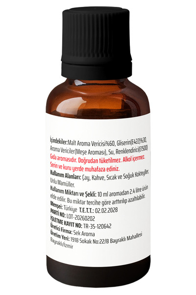 Sek Aroma Gourmet Malt Hazır Karışım Kiti-Gurme Malt Hazır Karışım Aroması 50 ML (5 LİTREYE UYUMLU)
