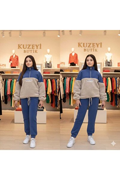 Kuzeyi Butik Unisex Waiter Boy Plush Paneled Polar Style Suit