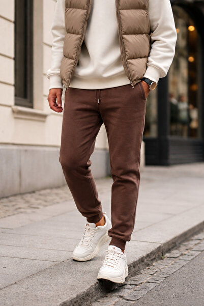 Souris Ανδρικό παντελόνι casual βαμβακερό επένδυση fleece υφάσματα με ριμπάκι...