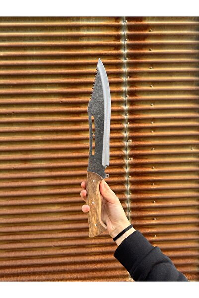 ATAK Dövme Çelik Ceviz Sap Kamp Kılıflı Bıçak