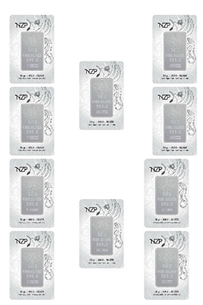 Lora Kuyumculuk 10 Adet 50 Gram Külçe Gümüş