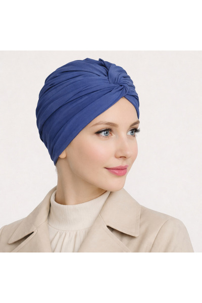 Şirin Giyim Aksesuar Burgu Hazır Bone Tesettür Hijab Mavi - Hazır Bone Şal Eşarp