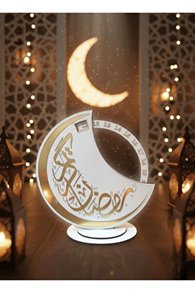 kristally Ramazan Hilal Takvim | Döner Tarih Halkalı Masa Üstü Dekoratif İsla...