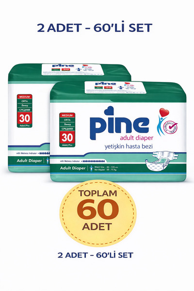 Pine Bel Bantlı M 30'lu 2 Paket Hasta Bezi
