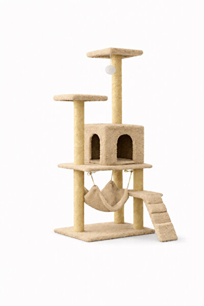 Hamaklı Yuvalı Lüx Kedi Tırmalama Evi