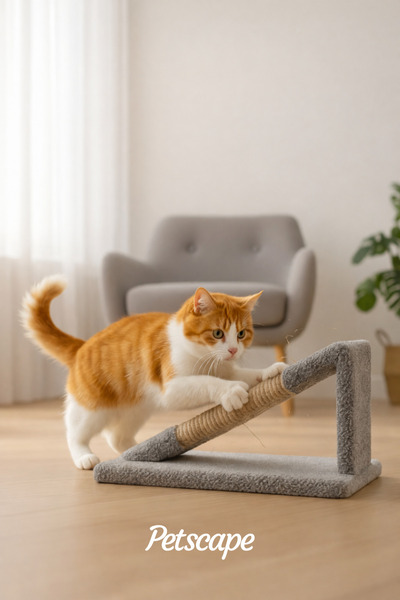 Petscape Cat Scratching Board, Sisal Rope Inclined Scratching Ramp