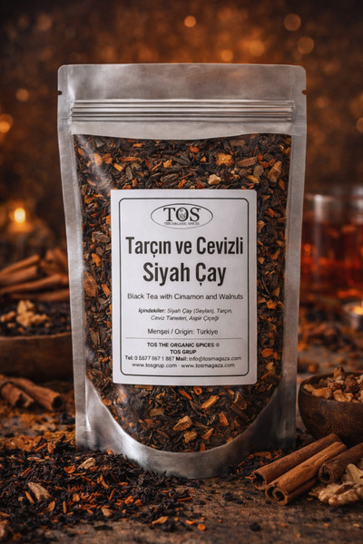 TOS The Organic Spices شاي القرفة السوداء والجوز - 250 جرام الأول جودة