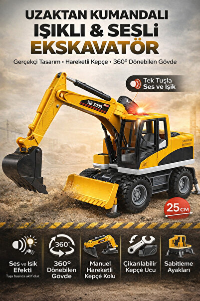 YILDIRIM OYUNCAK 360 °   مجرفة ألعاب قابلة للدوران مع صوت وإضاءة - ذراع مجرفة...