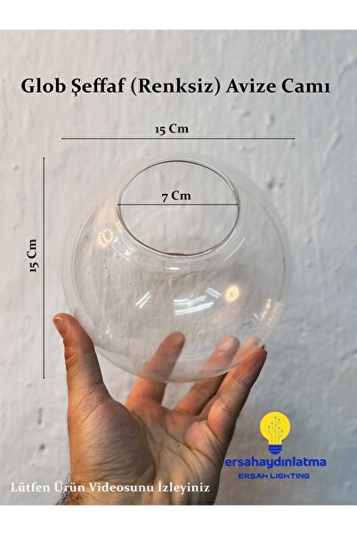 erşahaydınlatma Glob Avize Camı Şeffaf 15 Lik