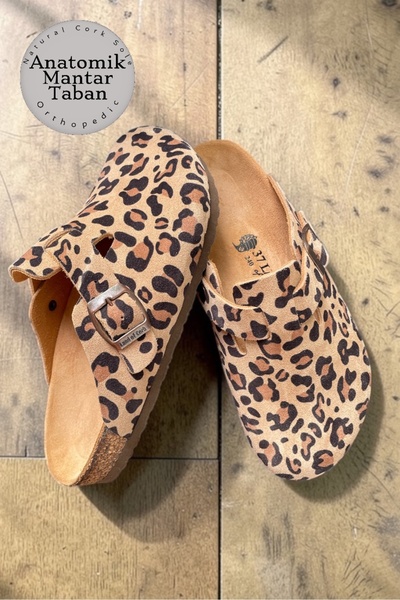 LAND OF CORK LC Anatomical Arch Supported Natural Cork Sole Genuine Suede Lea...