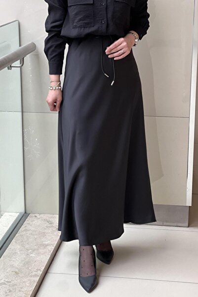 sentez giyim Fusta cu volan din satin Sentez Luna