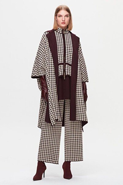 MISS DALIDA Missdalida Piyedepul Desenli Bol Paça Triko Pantolon