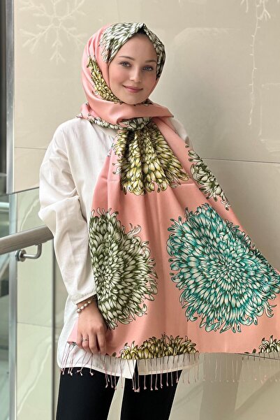 ipekevi İpekvi 8028 Yıldız Çiçeği Desenli İpek Şal