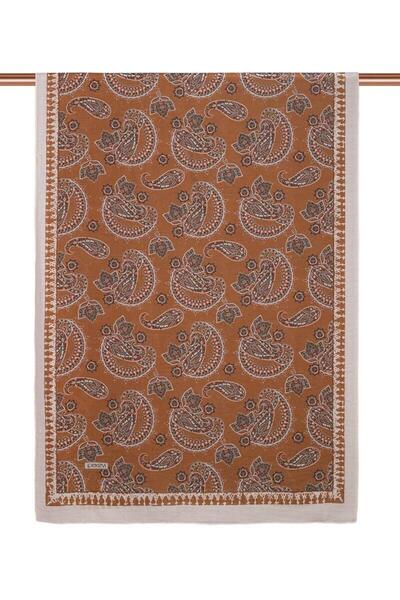 ipekevi شال تينسل منقوش بنمط ميزوبوتاميا 02888-حجر ترابي