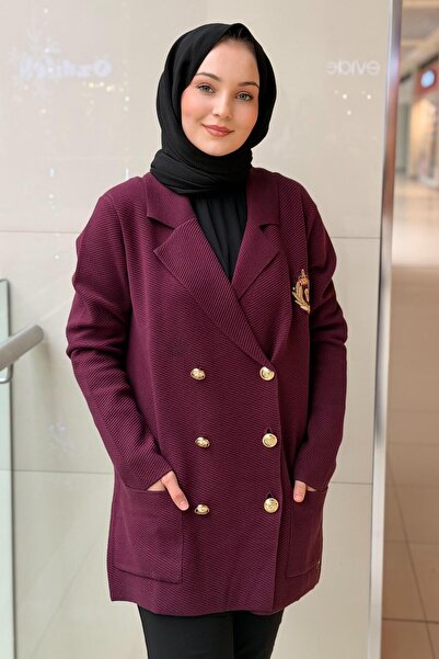 Ghisa Double-Breasted Collar g Logo Patterned Knitwear Jacket