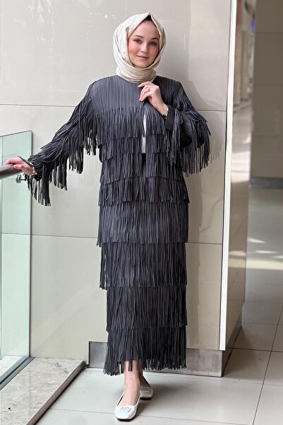 Ghisa Tasseled Fringed Jacket Skirt Set
