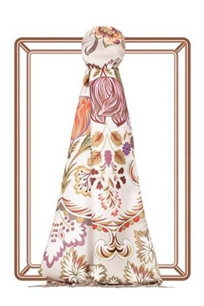 ipekevi 6712 Taç Yaprak Desenli İpek Şal