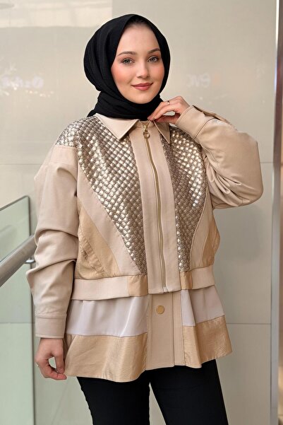 Ghisa Sequined Detailed Front Zipper Jacket