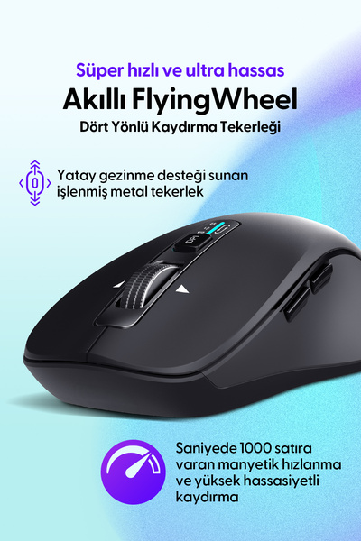 Daxi MX700 Elite Pro Kablosuz Bluetooth Mouse, 3200 DPI, FlyingWheel Kaydırma Tekerleği