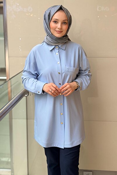 Ghisa Gold Button Pocket Detailed Striped Shirt