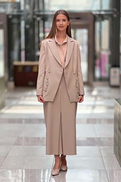 Ghisa Pocket Detailed Jacket Skirt Set