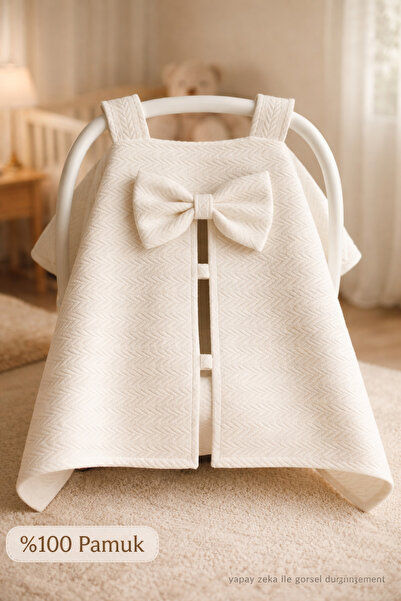 Babycitytr Örgü Pike Puset Örtüsü %100 Pamuk 4 Mevsim YenidoğanBebek Arabası ...