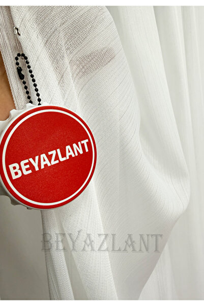 BEYAZLANT Simli İpek Soft Bambu Keten Ağır Dökümlü | 1/3 Sıkı Pileli Tül Perd...