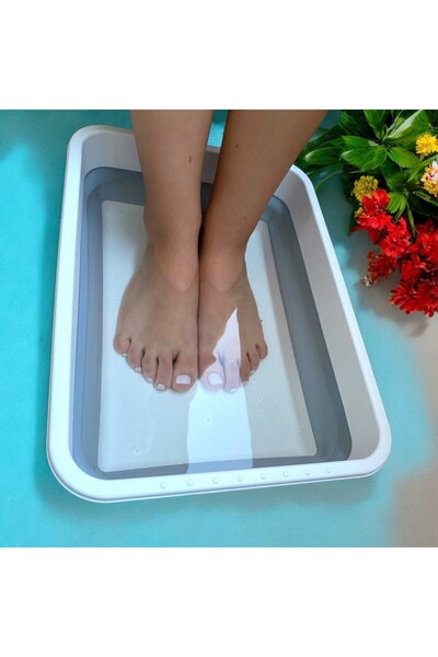 HOLLYHOME Lighean pliabil magic pentru pedichiură, tip acordeon, dreptunghiul...