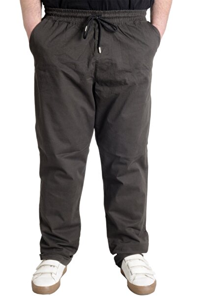 ModeXL Mode Xl Büyük Beden Pantolon Keten Jogger Milano 21913 Haki