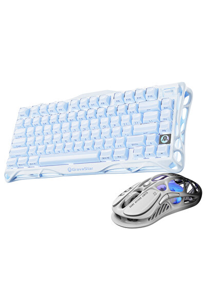 Gravastar Mercury K1+M1 Pro Kablosuz Rgb Işıklı Mekanik Q Gaming Klavye ve Op...
