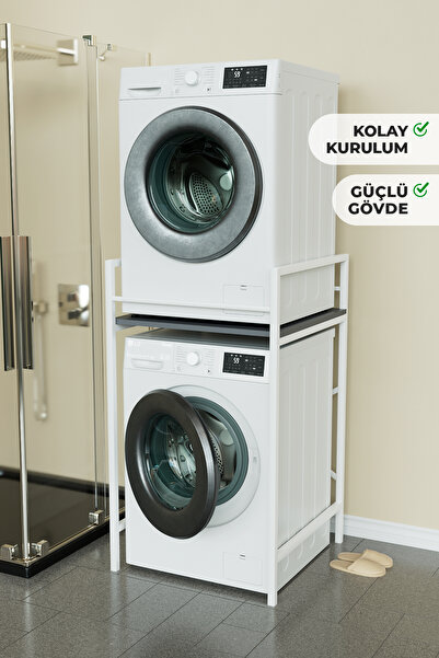 Hediyeler Kapında Çamaşır ve Kurutma Makinesi Dolabı Kolay Kurulum Metal Gövde