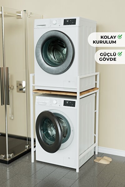 Hediyeler Kapında Çamaşır ve Kurutma Makinesi Dolabı Kolay Kurulum Metal Gövde