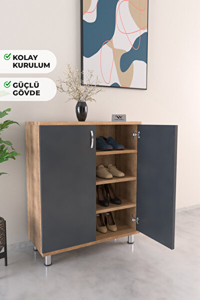 Hediyeler Kapında 4 Raflı Ayakkabı Dolabı Antre Hol Çok Amaçlı Ayakkabılık